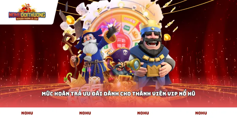 Mức hoàn trả ưu đãi dành cho thành viên VIP Nổ Hũ